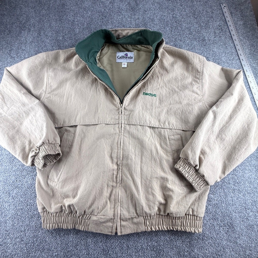 California Outerwear Mens XL Tan FlexPly6 Full Zip Bomber Jacket Made in USA
